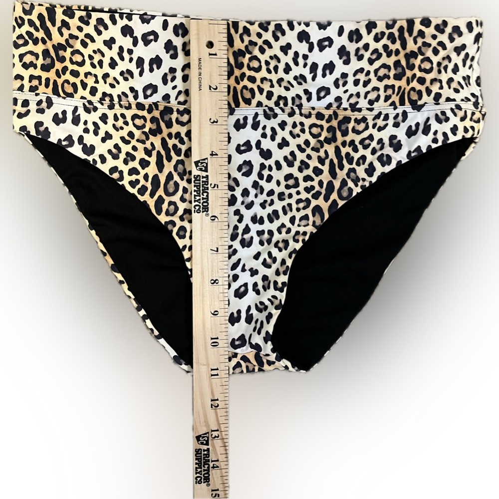 Gianni Bini Leopard Print High Waist Bikini Bottoms size M - Picture 5 of 7